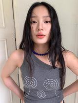 Navy ball necklace(8mm)