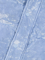(DUCK DOWN) VELVET DOWN CROP PUFFER PADDING_Sky Blue