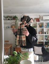 No.1547 wool check muffler (4color)