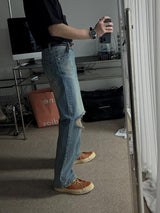 ASCLO Salted Damage Cut Denim Pants (52261)
