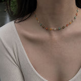 Y2K Colorful Daisy Flower Necklace