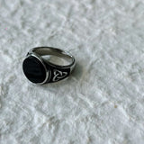 Obsidian Medallion Ring