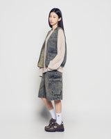 26SS ユーティリティダイイングデニムショートパンツ