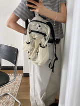 モジュラ ナイロン ドローストリング バックパック ラージハイキングバッグ 6カラー