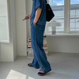 ASCLO Vel Linen Wide Denim Pants (2color)