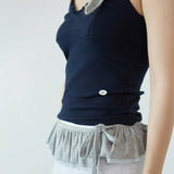 Ruffle bra top_navy
