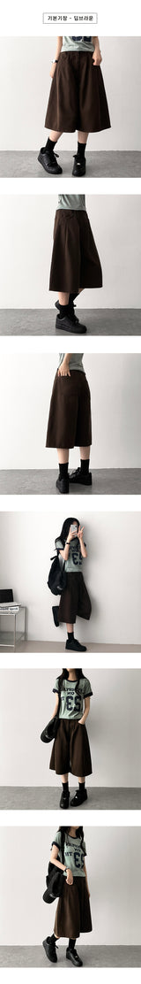 レトロウエストバンドピンタックコットンバミューダパンツ [short, basic selection]