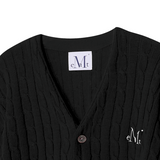 ヘルメスリーVネックケーブルニット UNISEX (4Color)