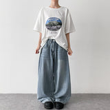 Mountain Printed Loose Fit Short Sleeve T-shirt (3 colors)