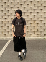 レイヤーピンタックバミューダワイドハーフパンツ2C