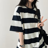 Dez Boxy Fit Stripe Dangara Short Sleeve T-shirt