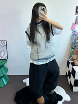 アンバランスドカーゴヒップパッチロングパンツ🤍🩶🖤3カラー