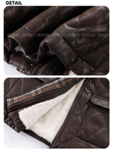 Warm Classic Leather Half Quilting Jacket