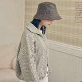 VA Stud Vegan Leather Bucket Hat / Khakibrown