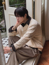 ポリッシュピンタックワイドスラックス