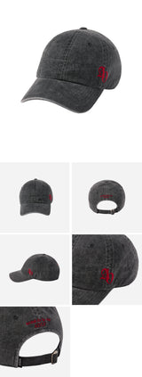 24FW SIDE SYMBOL POINT PIGMENT WASHING BALL CAP BLACK