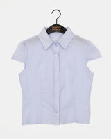 Trang Stripe See-Through Short Sleeve Shirt