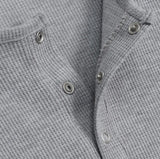 DNヘンリーネックワッフル長袖Tシャツ