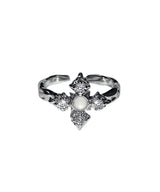 Gray Snow Star Cubic Open Ring