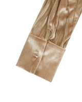 Embroidered Velvet Slim Shirt _ BEIGE