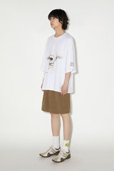 Loose and breathable short-sleeved white T-shirt for summer in a large size.