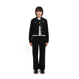 1/2 ウェブストリングデニムパンツ (BLACK)