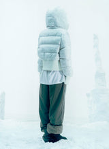 Reversible Check Padded Jacket / Ivory