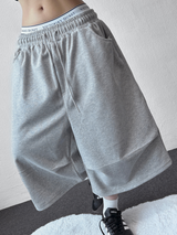 Nin-Hi Pintuck Parachute Bermuda Pants 3-Color