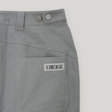 Gray Slit Snap Long Pants