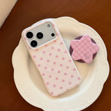 Pink Polka Dot Star Magnetic Stand Case