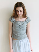 パフキャップスリーブTシャツ グレー