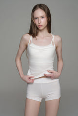 Basic layer athletic shorts, White