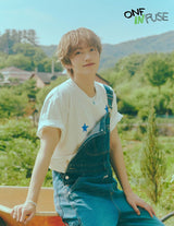 ブラックオニキス925シルバー+ 14kゴールドメッキフープリングイヤリングE053-04G (Worn by ONF's Seungjun)