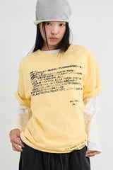 サイケ レタリング ハーフ Tシャツ