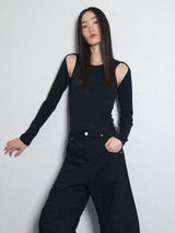 Cut-out Body Suit_Black