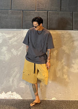 Bermuda shorts with local embroidered belt 3COLOR