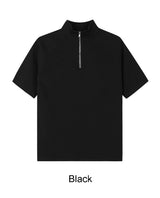 Ferrer Ribbed Half Zip-Up Short Sleeve Tee