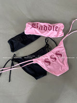 Glitter lettering kitsch bikini