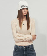NNC PINTUCK LINE LS TOP_IVORY