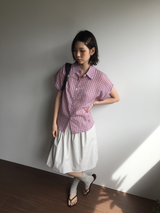 Marine button midi skirt (3color)