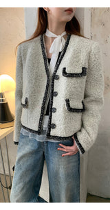 lace frill scarf long-sleeve t-shirt