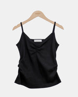 Jenniz Shirred Strap Sleeveless Top
