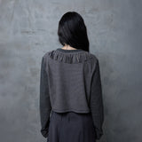 FRINGE STRIPE CARDIGAN: GREY