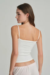 Swan lace sleeveless, White
