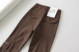 High-End Zipper Long Bootcut Pants