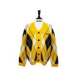 Yellow Argyle Cardigan