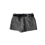 Check wrap skirt pants (belt set)