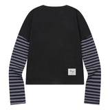 セリンレイヤードストライプロングスリーブTシャツ