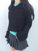Shoulder collar loose knitwear