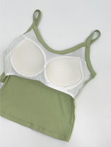 Ribbed U-neck Bra Top Sleeveless